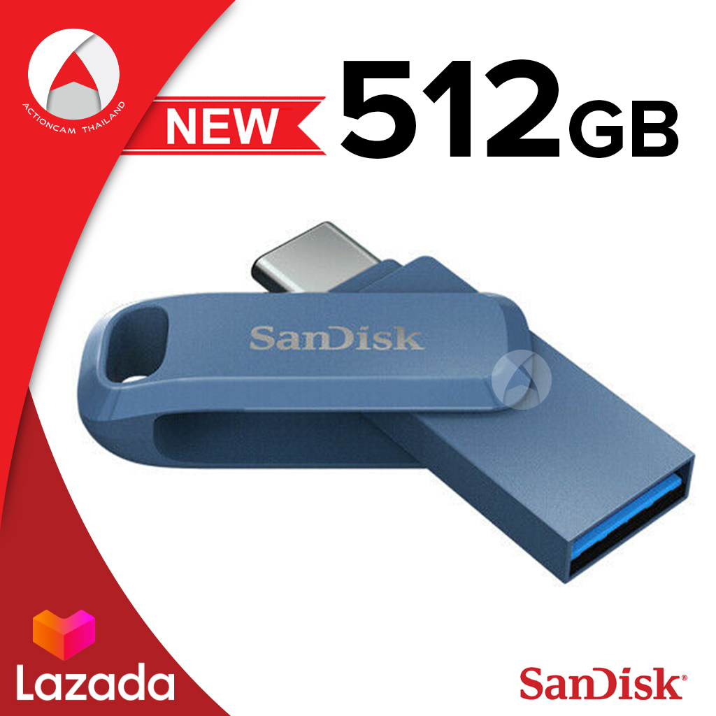 SanDisk Ultra Dual Drive Go 512GB USB 3.1 Gen1 Flash Drive Type-C Speed  150mb/s (SDDDC3-512G-G46NB) สีน้ำเงิน Navy Blue  สำหรับโอนข้อมูลโทรศัพท์มือถือกับคอมพิวเตอร์ ประกัน Synnex 5ปี | Lazada.co.th