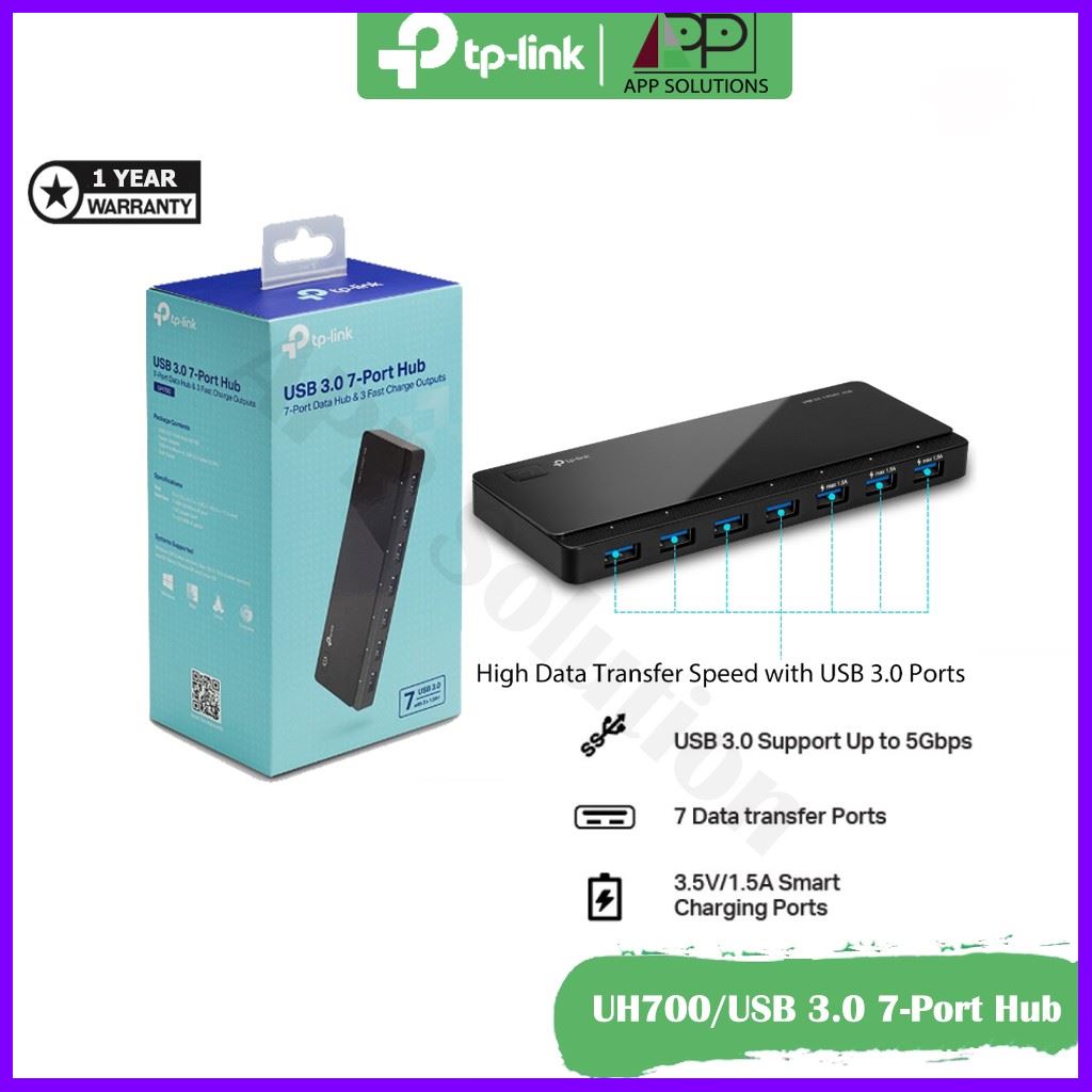 ?ลดจัดส่ง25฿?TP-Link(ยูเอสบี ฮับ)7Port USB Hub3.0 รุ่นUH700 คุณภาพดี