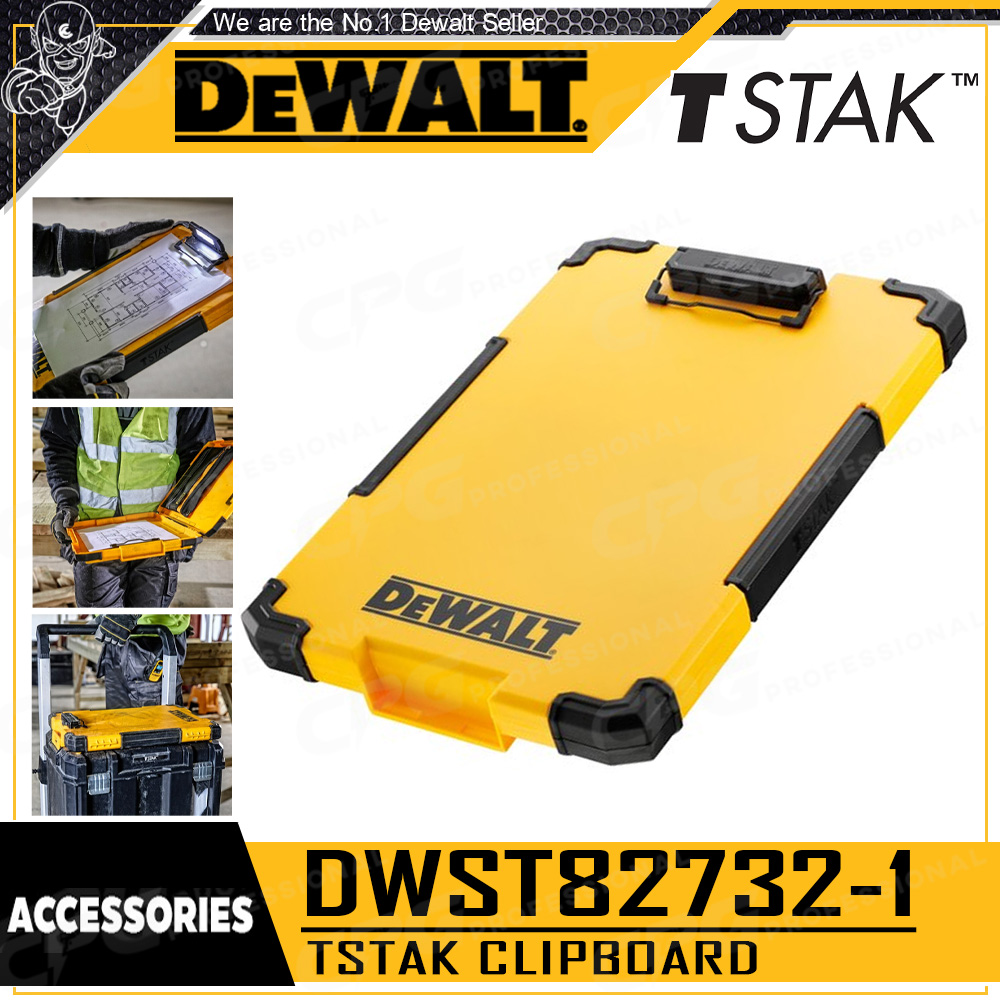 DEWALT TSTAK คลิปบอร์ด ถาดใส่ของ พร้อมไฟ LED รุ่น DWST82732-1