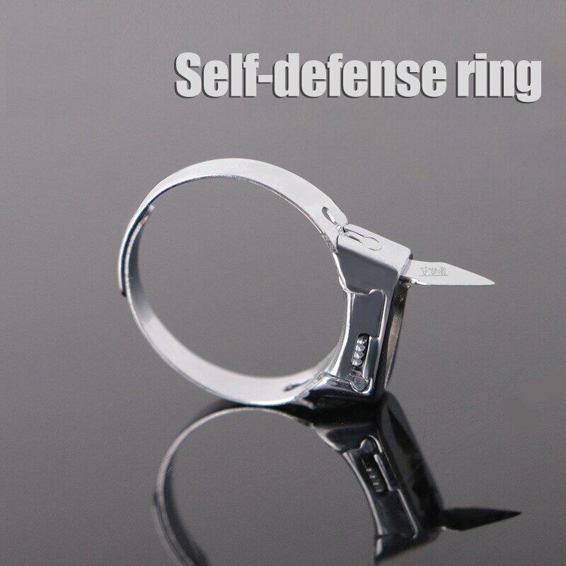 Stainless Steel Compact Self Protection Ring Multi-functional Ring