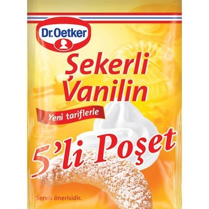 วนิลาแบบผงจำนวน 5 ซอง(ขนาด 5 กรัม*5 ซอง) สินค้าจากตุรกี แบรนด์ Dr.oetker พร้อมจัดส่ง