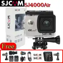 ภาพขนาดย่อของภาพหน้าปกสินค้าSJCAM SJ4000air Action Camera 4K wifi free Extra Battery , Duo slot Charger ,3 way selfie stick จากร้าน SP Studio Tech บน Lazada