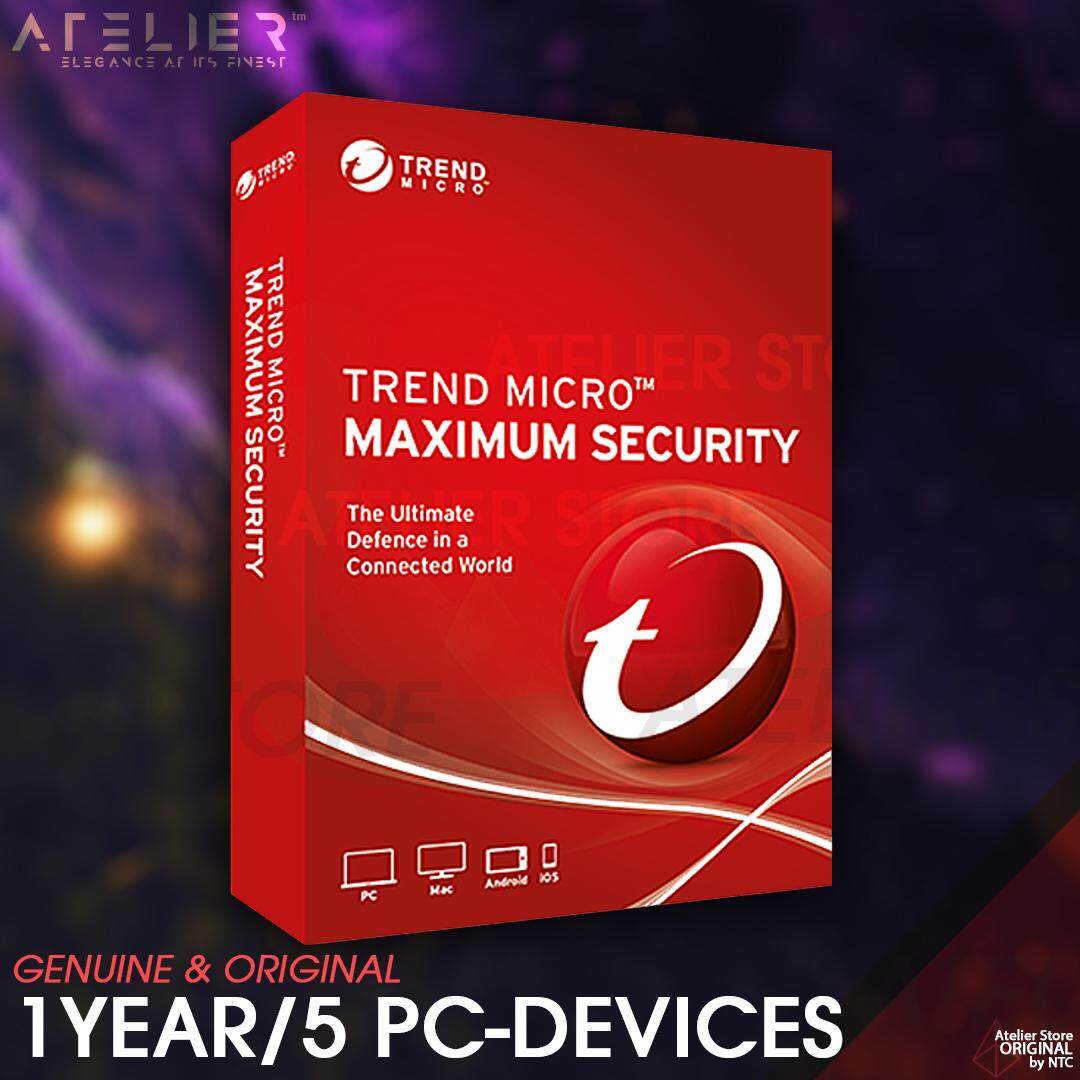 Trend Micro Maximum Security 1 ปี/ 5 เครื่อง (Windows, Mac, iOS, Android) - ของแท้