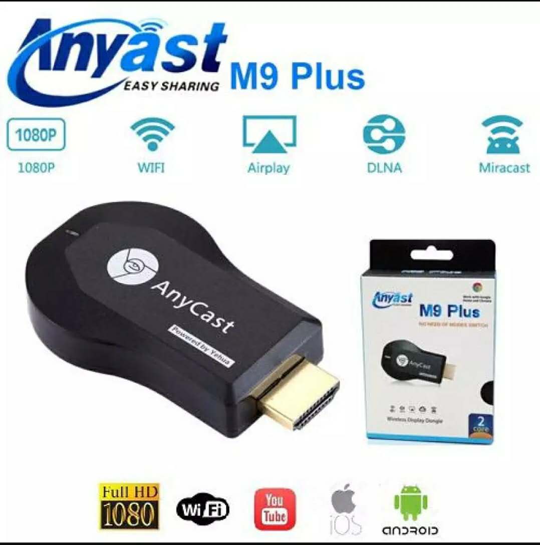 Anycast M9 Plus รุ่นใหม่ล่าสุด 2018 HDMI WIFI Display เชื่อมต่อมือถือขึ้นทีวี รองรับระบบ ios Google Chrome,Google Home และ Android Screen Mirroring Cast Screen AirPlay DLNA MiracastrPlay DLNA Miracast