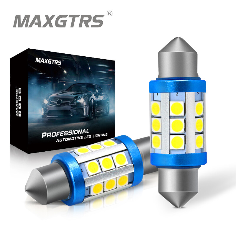 MAXGTRS 2x 12V 24V Festoon C5W C10W 3030 Chip Bulb Canbus 31mm/36mm/39mm/41mm  Car LED Lamp Interior Dome Reading License Plate Lights 6000K - MAXGTRS -  ThaiPick