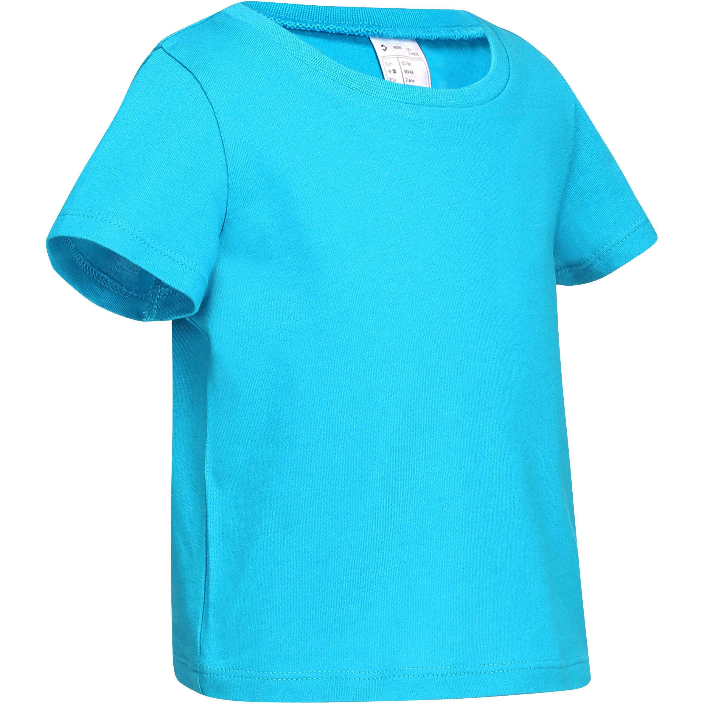 [ด่วน!! โปรโมชั่นมีจำนวนจำกัด] เสื้อยืดแขนสั้นกายบริหารทั่วไปสำหรับเด็กเล็กรุ่น 100 (สีฟ้า) สำหรับ เต้นรำ ยิมนาสติก  ฟิตเนส  โยคะ ยิมนาสติกพิลาทิส ยิมนาสติกเด็ก