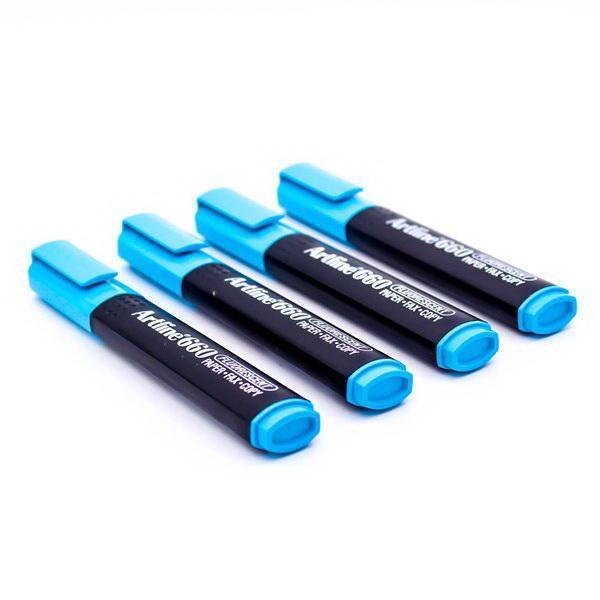 Electro48 Artline ปากกาเน้นข้อความ อาร์ทไลน์ ชุด 4 ด้าม  (สีฟ้า) สีสดใส ถนอนมสายตา