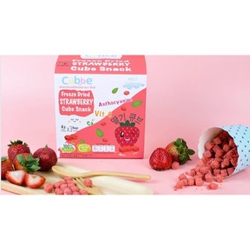 Cubbe Baby Snacks- Freeze Dried Strawberry Cube Snacks สตรอว์เบอร์รีกรอบฟรีซดราย