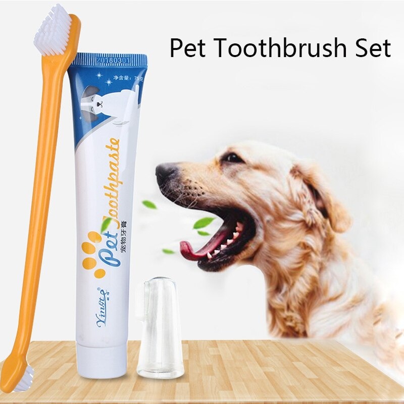 ชุดแปรงยาสีฟันสุนัข ยาสีฟันสุนัข แปรงสีฟันสุนัข ชุดแปรงยาสีฟัน ยาสีฟันสัตว์เลี้ยง สุนัข แมว ชุดแปรงสีฟันสุนัข แปรงสีฟันสุนัข แปรงสีฟันแมว Animal toothpaste brush set Drop Shipping Dog Toothbrush Super Soft Pet Finger Toothbrush Teddy Baby Toothbrush