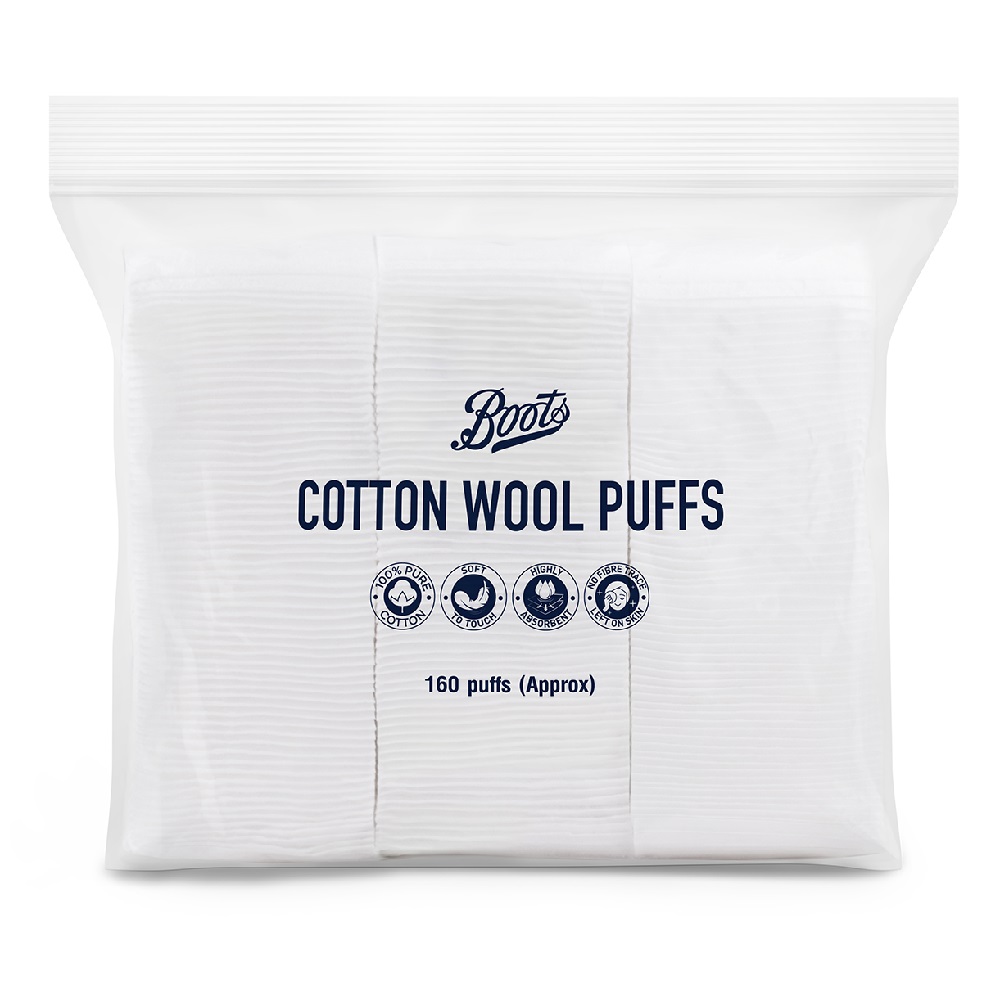 Boots Cotton Wool Puffs 160 Puffs บู๊ทส์ คอทเทิน วูล พัฟส์ 160 แผ่น MixASale