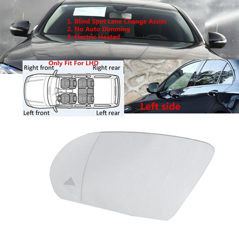 Side Wing Rearview Mirror Glass Blind Spot Heated for Mercedes-Benz C,E,S,GLC Class W205 W222 W213 X253 2013-2021