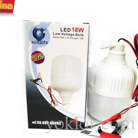 หลอดไฟทรงกระบอก LED DC12V 18W แบบขาหนีบ(ปากคีบ)