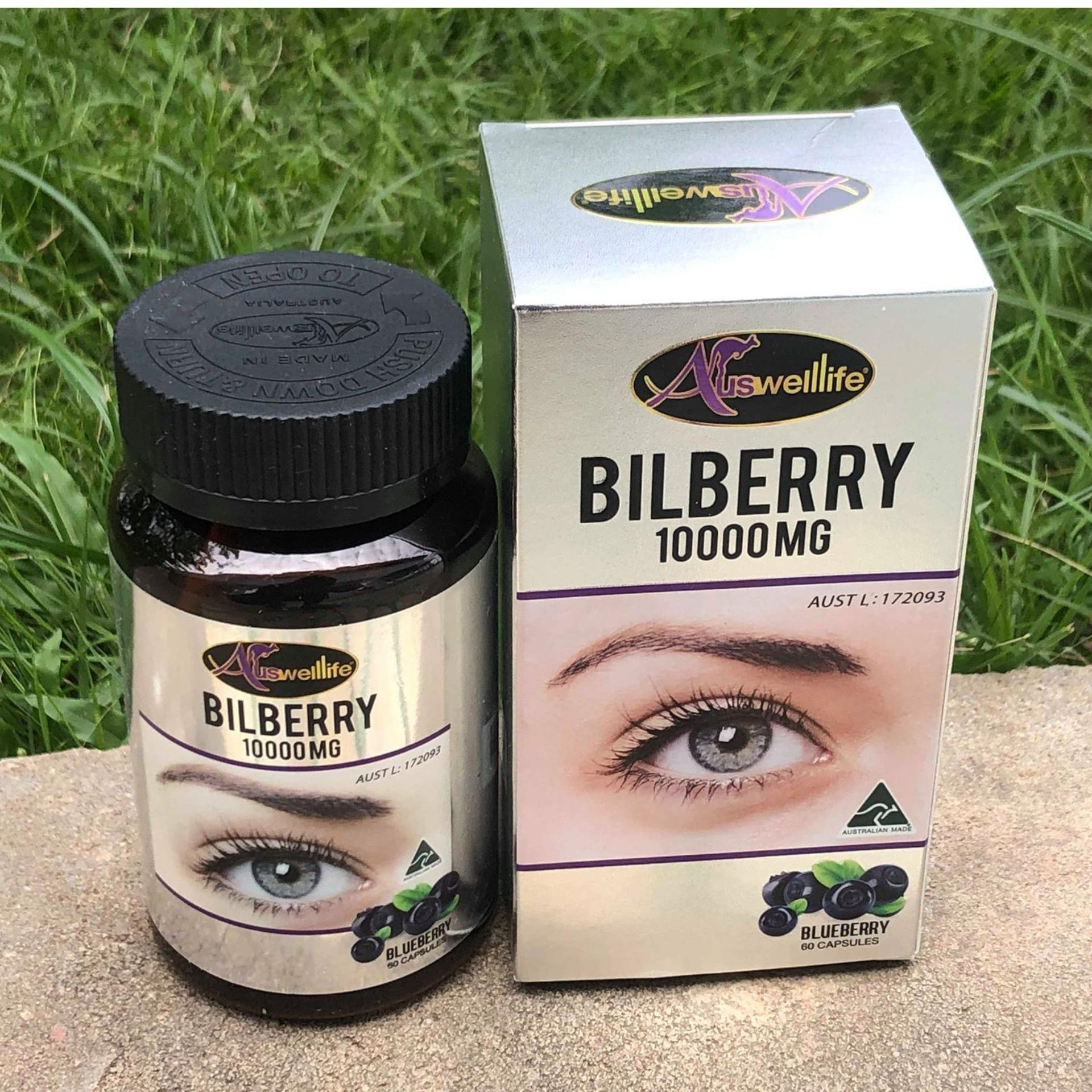 Auswelllife Bilberry ออสเวลล์ไลฟ์ บิลเบอร์รี่ 10000 mg. อาหารเสริมบำรุงสายตาเกรดพรีเมี่ยม (บรรจุ 60 แคปซูล ทานได้ 2 เดือน)