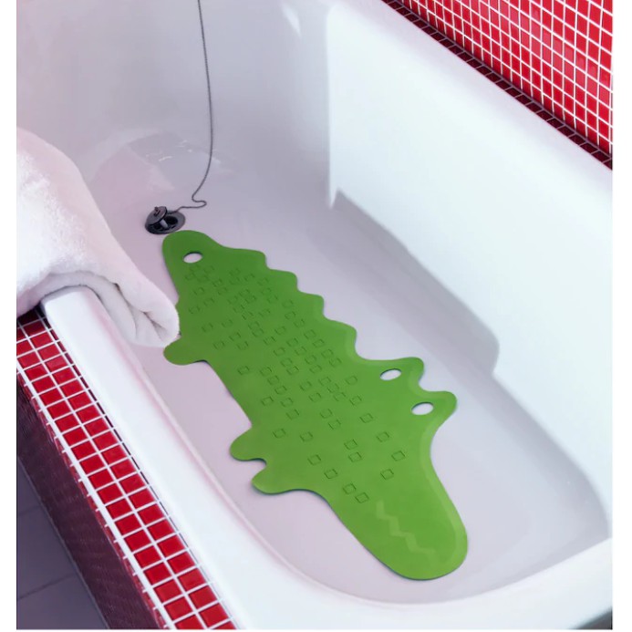 Best product!! PATRULL พอททรุล แผ่นยางกันลื่นในอ่างอาบน้ำ, จระเข้ เขียว, 33x90 ซม. อ่างอาบน้ำเด็ก อ่างน้ำเด็ก ที่อาบน้ำเด็ก กะละมังเด็ก