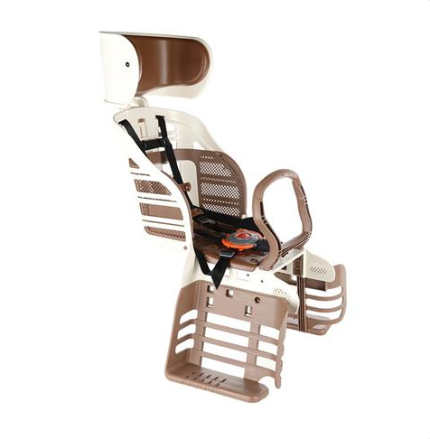Child (1/6 years, max 22kg) rear seat from bicycle, made Japan - Brown, white