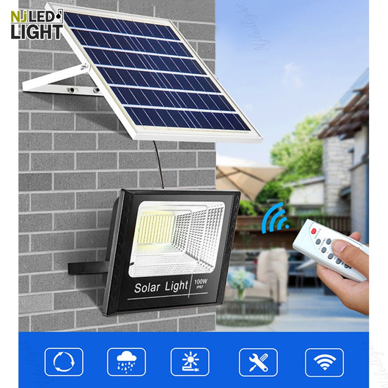 🚔ราคาพิเศษ+ส่งฟรี 💒NJLED LIGHT ไฟ SOLAR CELL สปอตไลท์ โซลาเซลล์ PVC JD LEDLight ขนาด 6 ขนาดให้เลือก 10W, 25w, 40w, 60w, 100w, 200w JD88**8200(200W) PVC 💒 มีเก็บปลายทาง