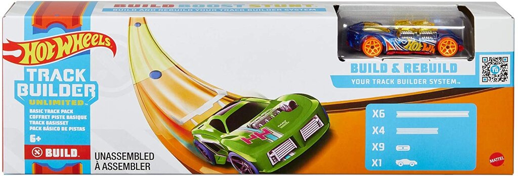 ของเล่น ราง รถแข่ง ฮอต เวล วิว วิล ของแท้ 15ex Hot Wheels Track Builder Unlimited Basic Track Pack