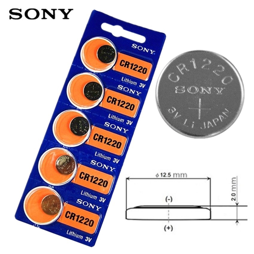 [แท้????พร้อมส่ง] CR1220 Sony ถ่านกระดุม lithium CR1220 3V(5 แพ็ค 25 ...