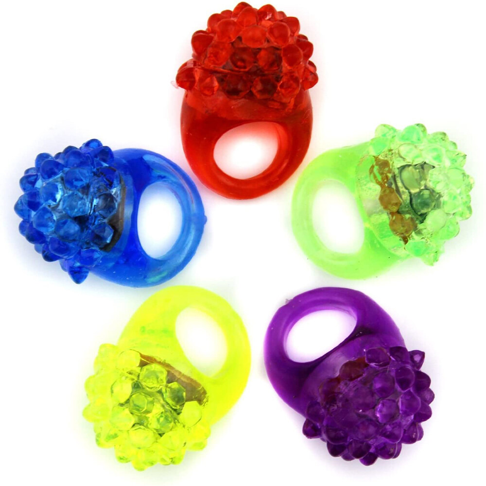 DJDK เด็กของเล่นเรืองแสงใน Dark นิ้วมือที่มีสีสันสำหรับงานปาร์ตี้แหวนเรืองแสง Bumpy แหวนวุ้นกระพริบหลอดไฟวงแหวนของเล่น Light-Up