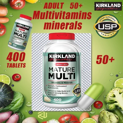 Kirkland Adult 50+ Mature Multi Exp.01/23 Vitamins Minerals 400 Tablets