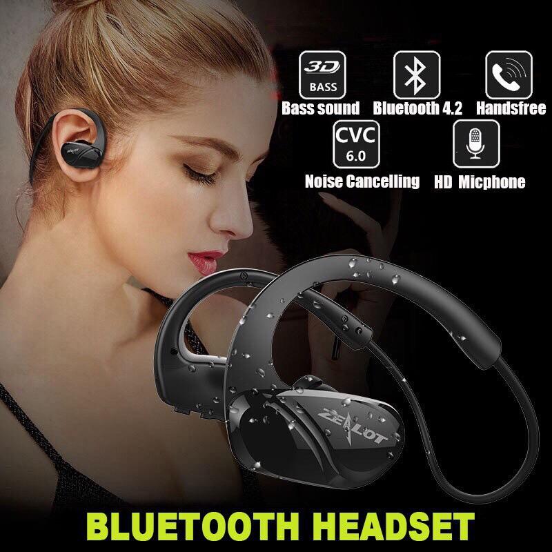 Zealot H6 Sports Wireless Earphone หูฟังแบบไร้สาย Stereo Bass Bluetooth Headphones เชื่อมต่อด้วยบลูทูธ สำหรับการใส่วิ่ง / เล่นกีฬา