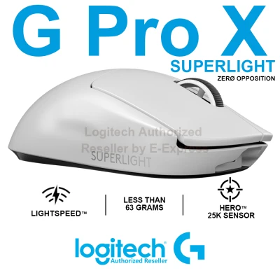 Logitech G PRO X Superlight Gaming Wireless Mouse สีขาว ประกันศูนย์ 2ปี ของแท้ (White)