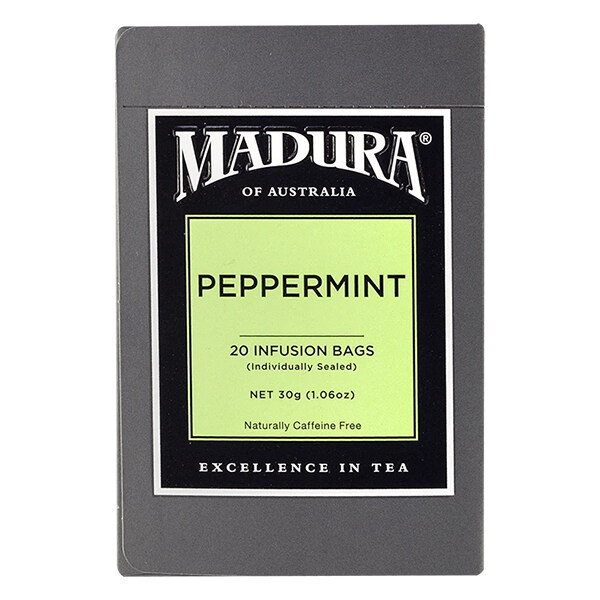 Madura Peppermint 20 Infusion Tea Bags 30g  มาดูร่า ชาเปปเปอร์มิ้นขนาด 30 กรัม 1 กล่องบรรจุ 20 ซอง (0939)