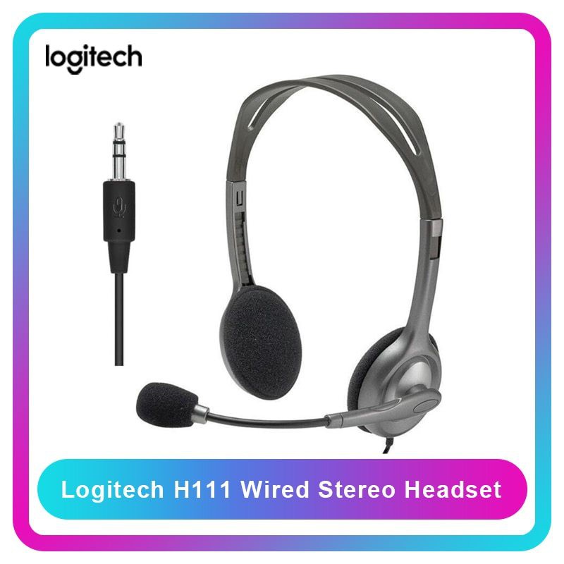 ชุดหูฟังสเตอริโอ Logitech H111 Stereo Headset With Microphone 3.5mm
