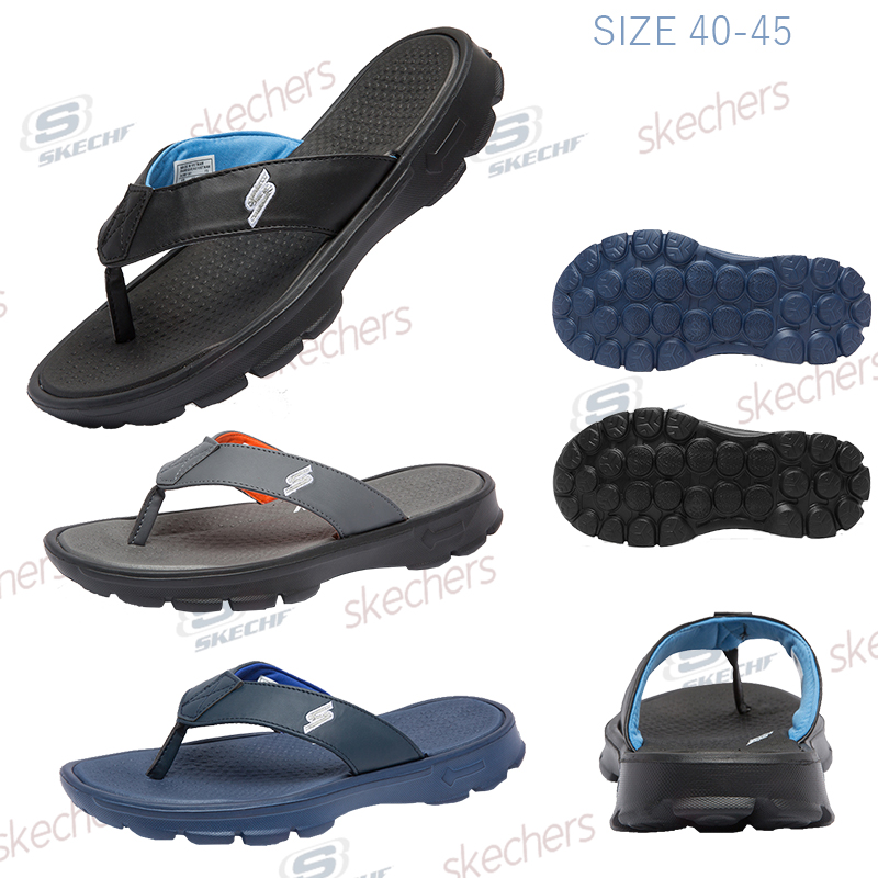 Skechers GOGA MAX ฟองน้ำนุ่มนวดรองเท้าแตะผู้ชาย