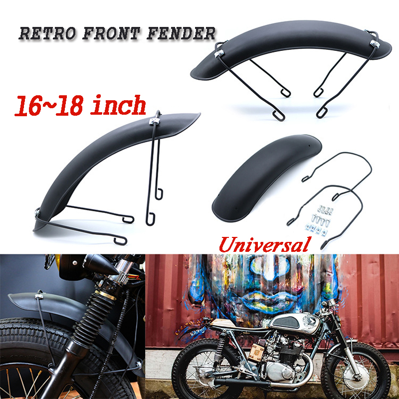 รถจักรยานยนต์ Retro ด้านหน้ารถจักรยานยนต์ Fender Mudguard Universal Cover Protector สำหรับ Harley Honda Yamaha Suzuki Cafe Racer