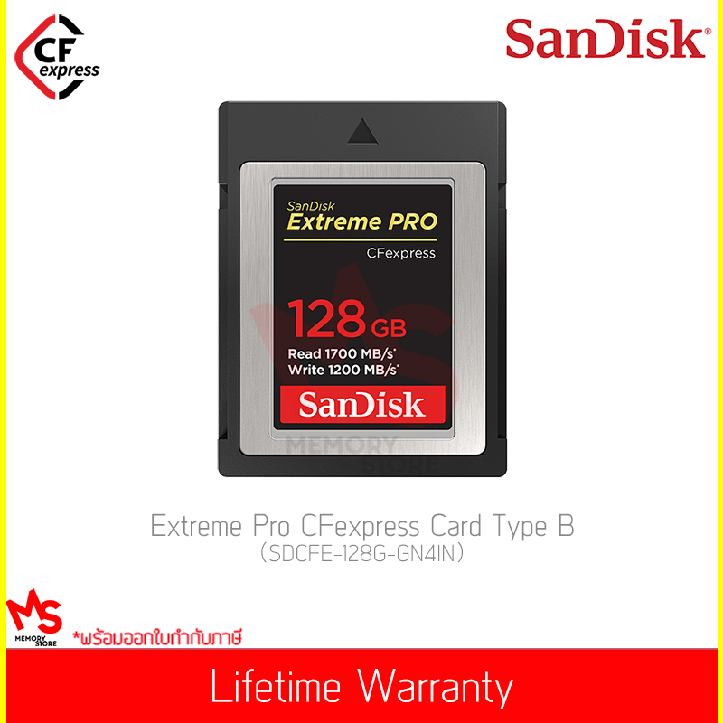 เมมโมรี่การ์ด SanDisk Extreme Pro CFexpress Card Type B 128GB (SDCFE-128G-GN4IN)