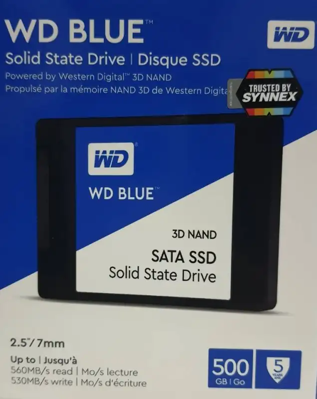 ภาพสินค้าWD SSD 500GB Blue Sata III Read 560MB/S Write 530MB/S 2.5" 3DNAND (WDS500G2B0A) ของใหม่ยังไม่แก๊ะซอง ประกัน Synnex 5 ปี จากร้าน detect บน Lazada ภาพที่ 1