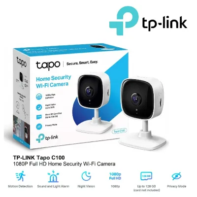 กล้องวงจรปิดไร้สาย TP-Link (Tapo C100) Home Security Wi-Fi Camera 1080p Full HD รับประกันศูนย์ 2 ปี