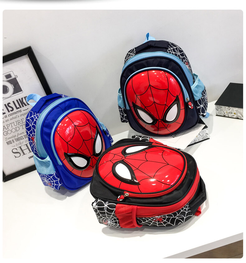 กระเป๋านักเรียนเด็ก☃▼✖The new 2020kindergarten boy boy's backpack bag spider-man  สีวัสดุ สีน้ำเงิน