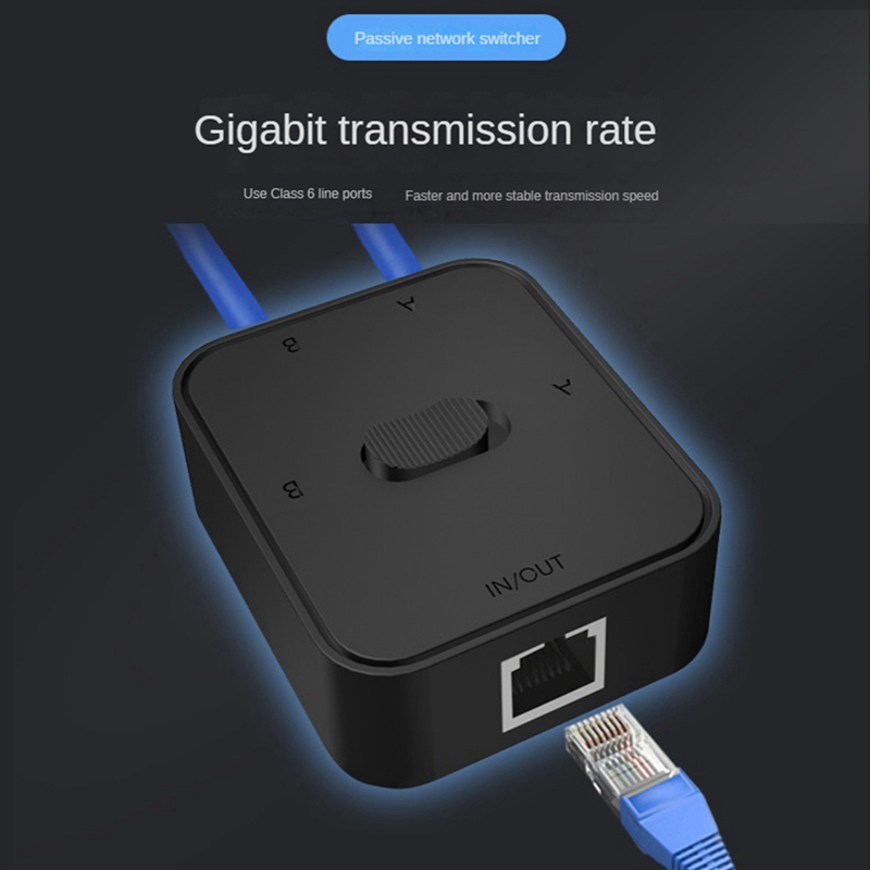 2 Port RJ45 LAN CAT6 Network Switch Selector 1000Mbps 2 in 1 Out/1 in 2 Out Internal External Network Switcher Splitter
