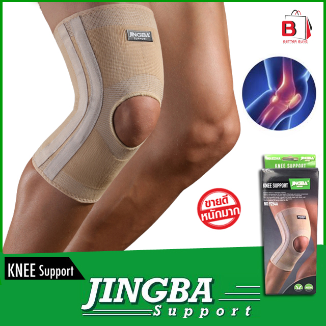 Jingba Knee support ผ้าสวมหัวเข่าแก้อักเสบหัวเข่า เสริมสปิงดัดขา ช่อง