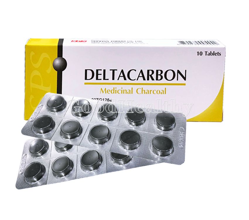 DELTACARBON เดลต้าคาร์บอน(MEDICINAL CHARCOAL)บรรเทาอาการท้องร่วง