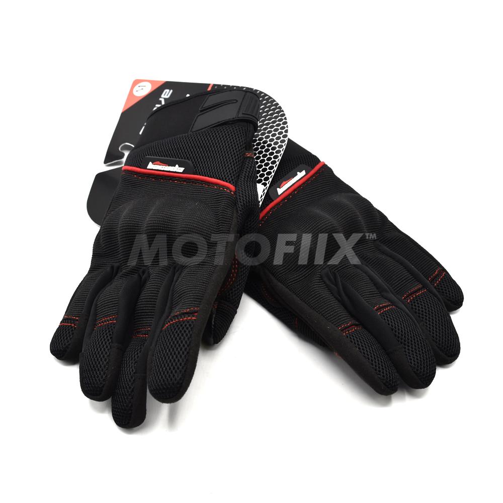 ถุงมือ เต็มนิ้ว REAL รุ่น SNAP-IE สีดำ แดง SIZE M