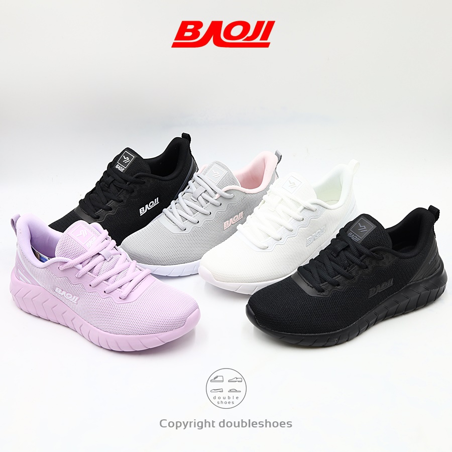 BAOJI [BJW725] ของแท้ 100% รองเท้าผ้าใบผู้หญิง รองเท้าวิ่ง รองเท้าออกกำลังกาย  [สีดำ /ดำขาว/ ขาว/ เทา/ ม่วง]ไซส์ 37-41