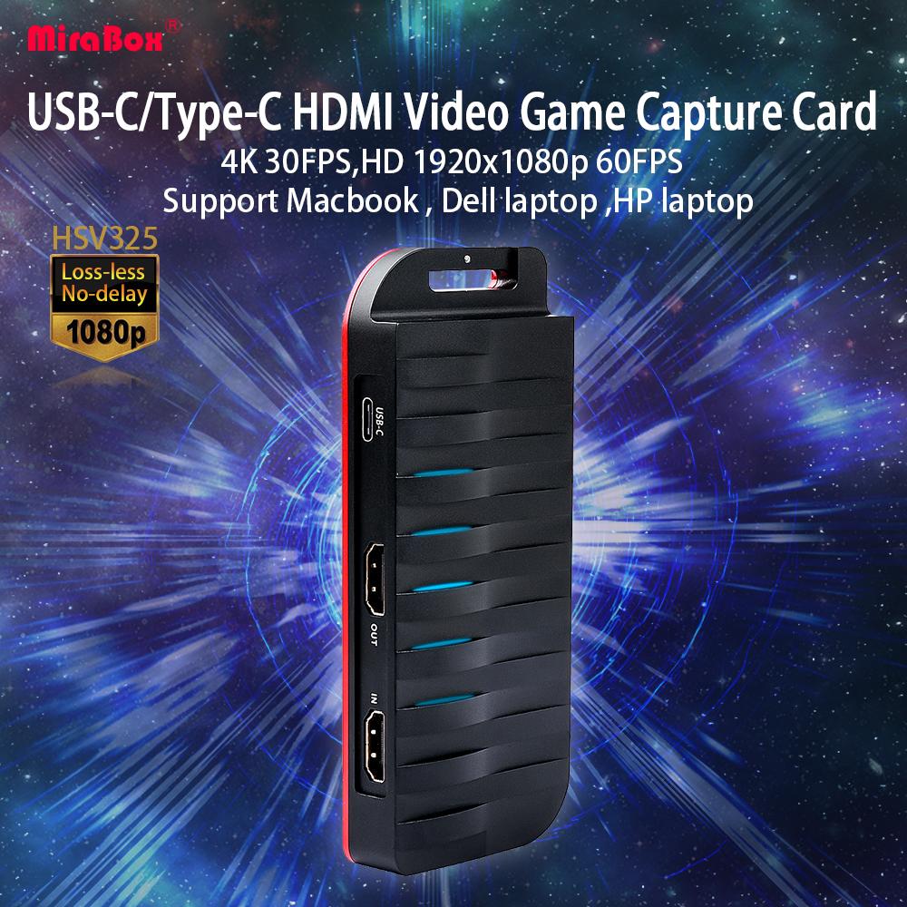 OBS Streaming USB-C//Type-C HDMI Video Game Capture Card with Mic Input and HDMI Passthrough for PS3// PS4 Xbox Wii u Compatible with Windows 4K 30FPS,HD 1920x1080p 60FPS Linux Capture Card macOS