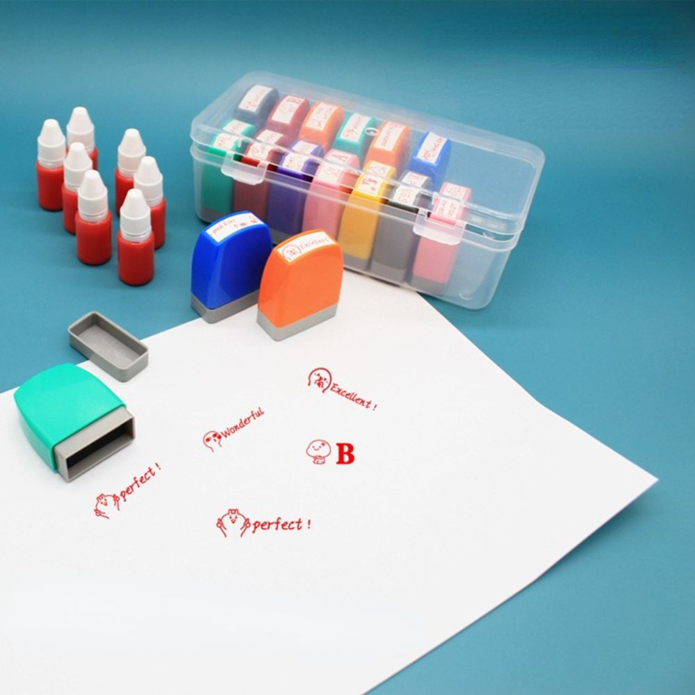 SHUI70300 Student Children Teacher Aids Elementary School Teacher Comment Tool Time Saving Encouragement Stamps Reward Stamps Performance Reviews Stamps Commentary Seals