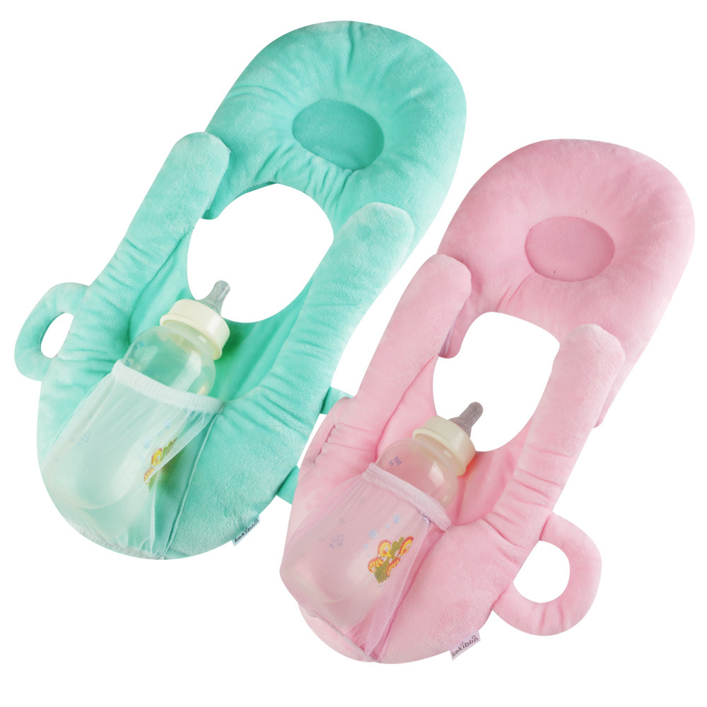 หมอนเด็กอ่อนป้องกันการพลิกคว่ำและการป้องกันการหกของนม    Anti-Rollover and Anti-Spill Nursing Baby Pillow  สีวัสดุ สีฟ้าอ่อน