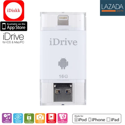 iDrive iDiskk Pro LX-806 16/32/64/128GB USB 3.0 แฟลชไดร์ฟสำรองข้อมูลสำหรับ iPhone,IPad,Android