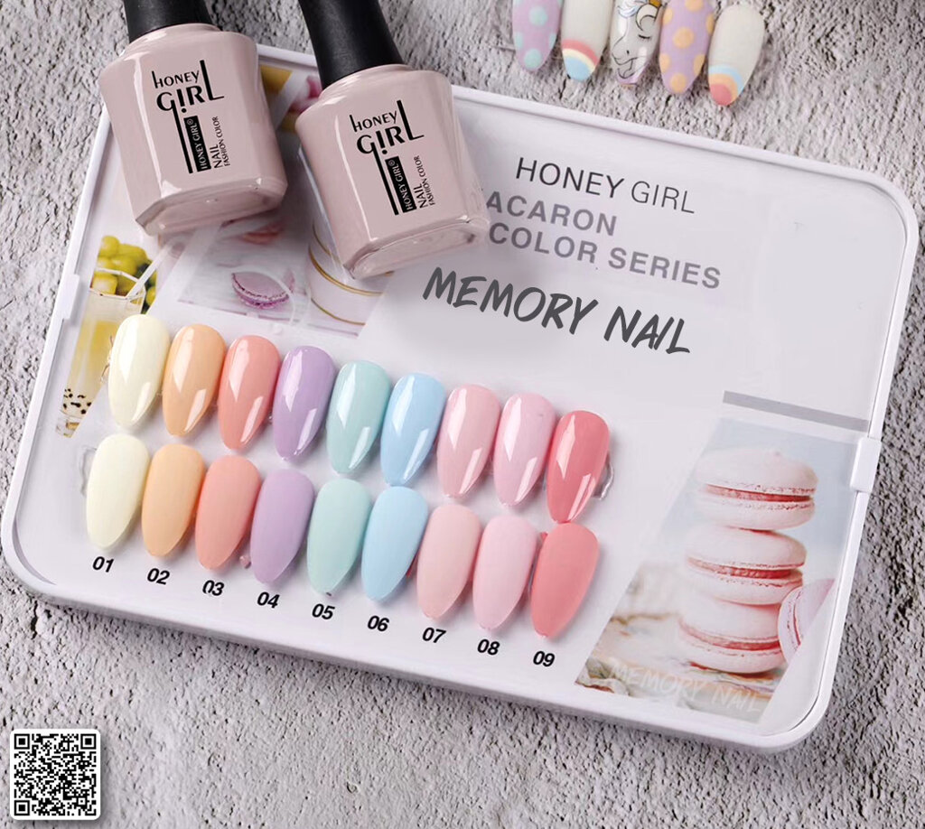 สีเจลขนม Honey Girl ชุด 9สี ขวดใหญ่ขนาด 15 ml แถมกรอบรูป 1ชุด