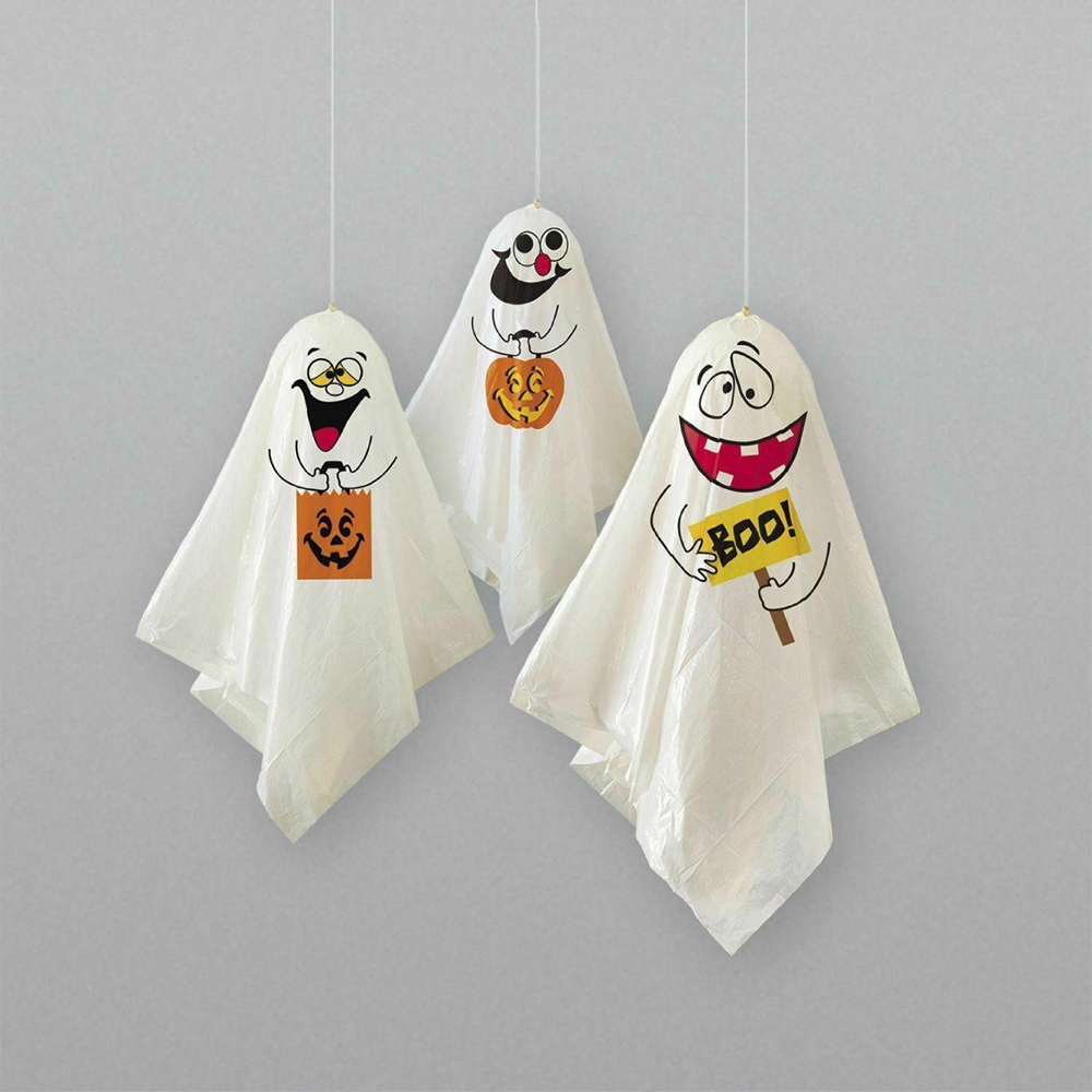 SFAJAI 3Pcs/Set Party Decor Indoor/Outdoor Haunted Ornament Door Scary Spooks Ghost Bags Halloween Hanging Decoration