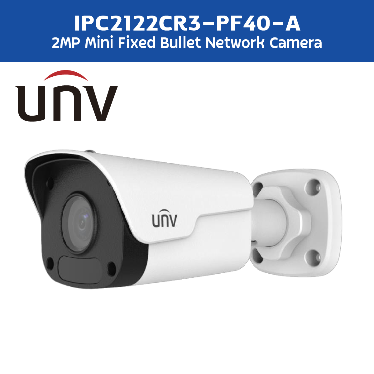 UNIVIEW กล้องวงจรปิด IP 2 ล้านพิกเซล รุ่น IPC2122CR3-PF40-A (4 mm ...