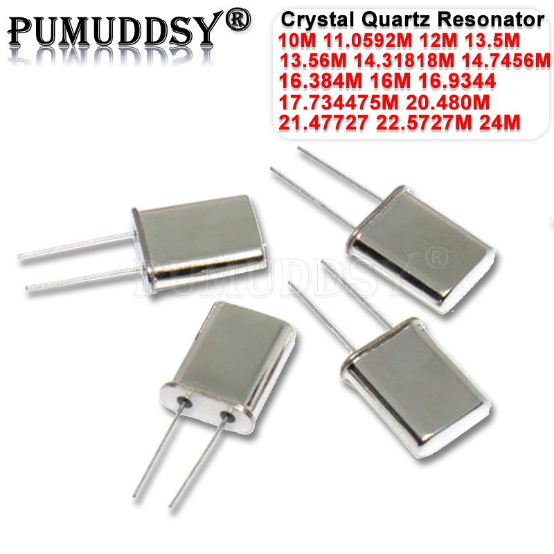 10pcs 49u hc-49u crystal quartz resonator 9.8304m 10m 11.0592m 12m 13.5m 13.56m 14.31818m 14.7456m 16.384m 16m 17.734475m 24m