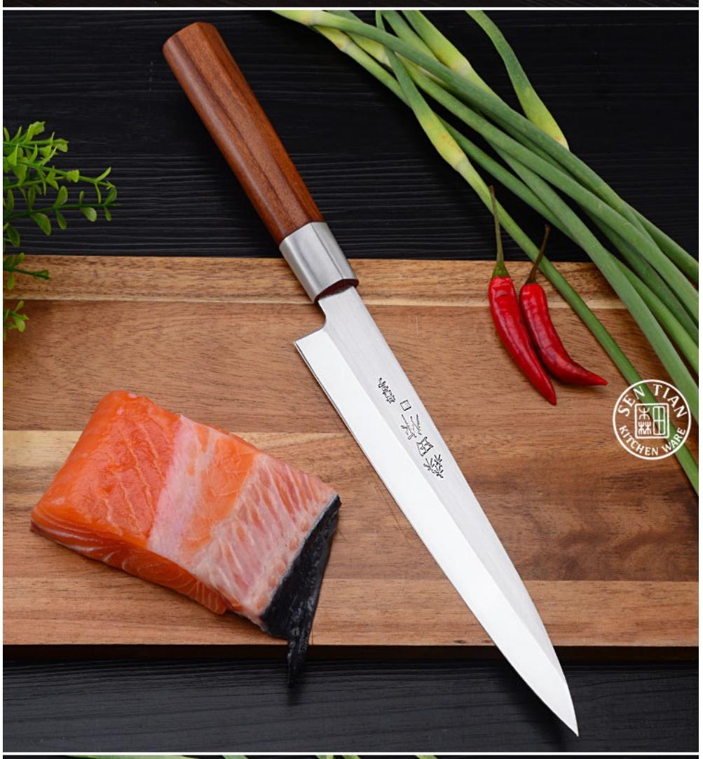 มีดเชฟญี่ปุ่นยานากิบะ Yanagiba (sushi & sashimi knife) ใบมีดยาว 30 เซ็นติเมตร ด้ามจับไม้เนื้อแข็ง ยี่ห้อ Sen Tien