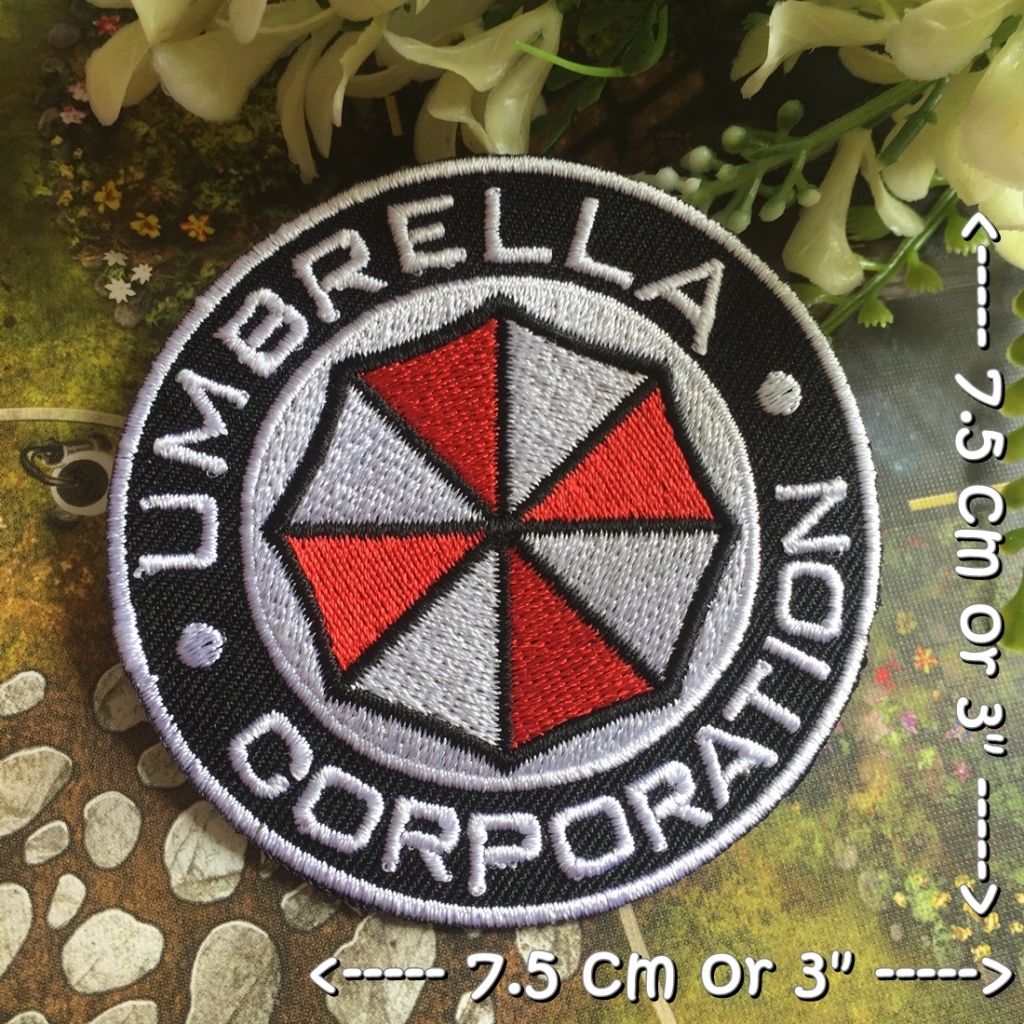 Umbrella Corporation ตัวรีดแบบปัก อาร์มปัก ตัวรีดติดเสื้อ ตัวรีด ติดกระเป๋า ติดหมวก ติดแจ๊คเก็ต Badge Iron on Embroidered Patch