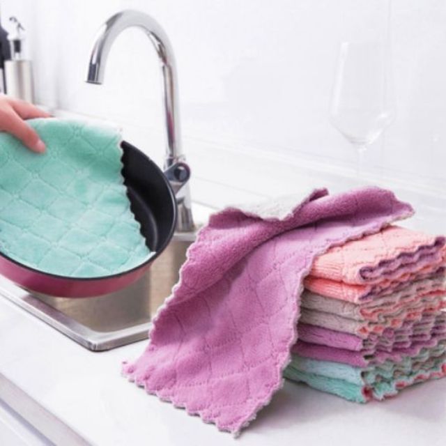 นำเข้า ผ้าเช็ดทำความสะอาด
►◘ woqabgppbgplvg ผ้าเช็ดมือ ผ้าเช็ดเอนกประสงค์ 2 สี ผ้าในครัว